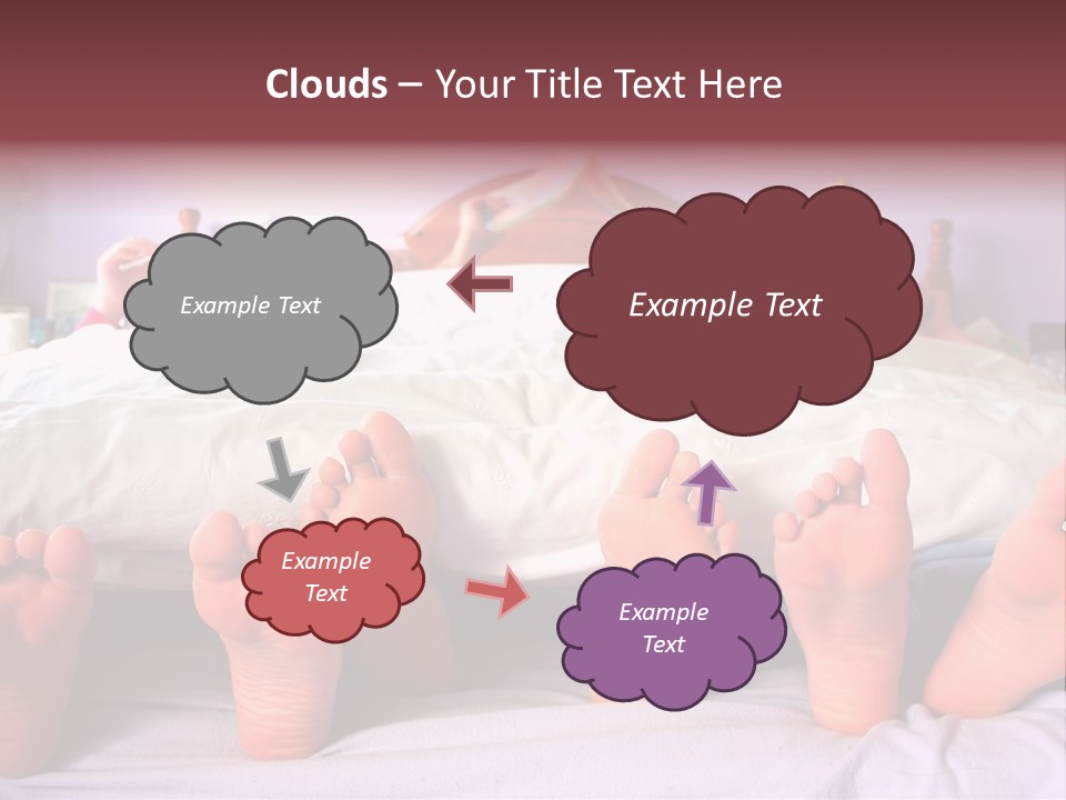 Sunday Morning, A Family Reading In Bed PowerPoint Template