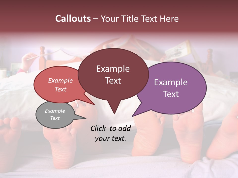 Sunday Morning, A Family Reading In Bed PowerPoint Template