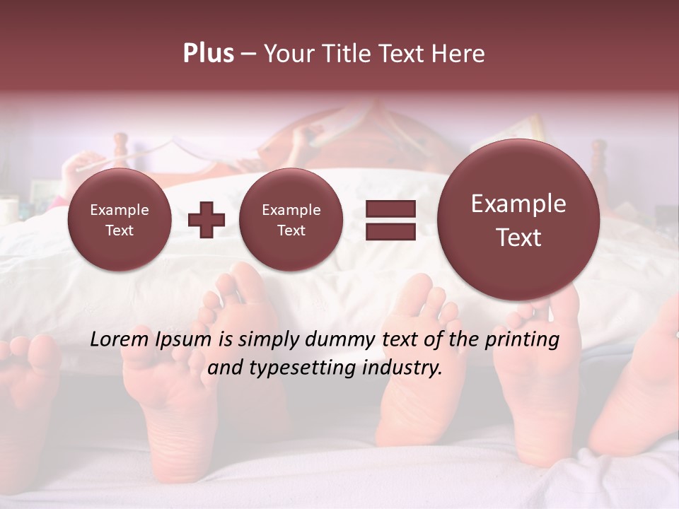 Sunday Morning, A Family Reading In Bed PowerPoint Template