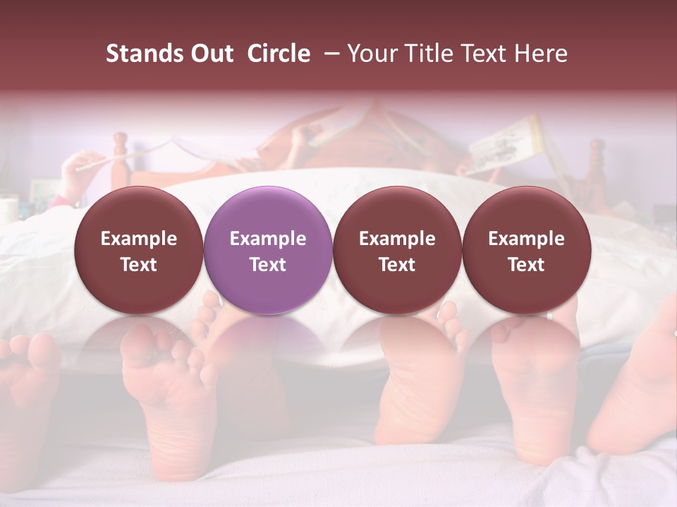 Sunday Morning, A Family Reading In Bed PowerPoint Template