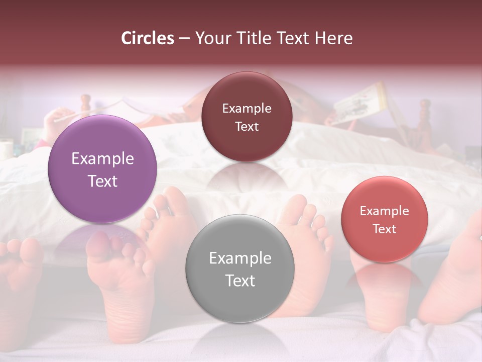 Sunday Morning, A Family Reading In Bed PowerPoint Template