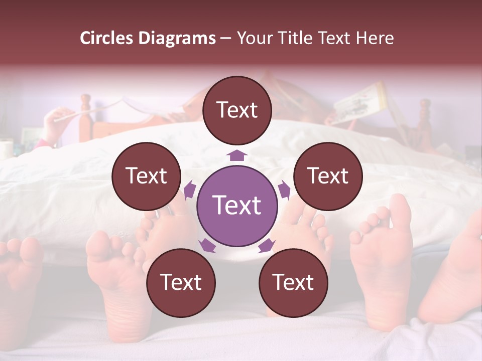 Sunday Morning, A Family Reading In Bed PowerPoint Template