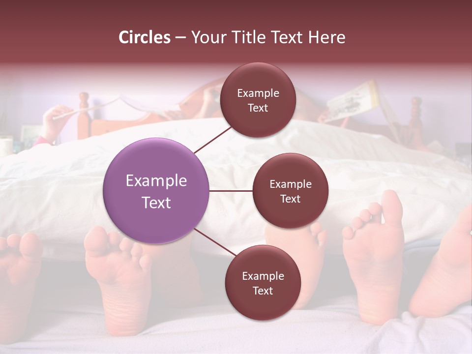 Sunday Morning, A Family Reading In Bed PowerPoint Template