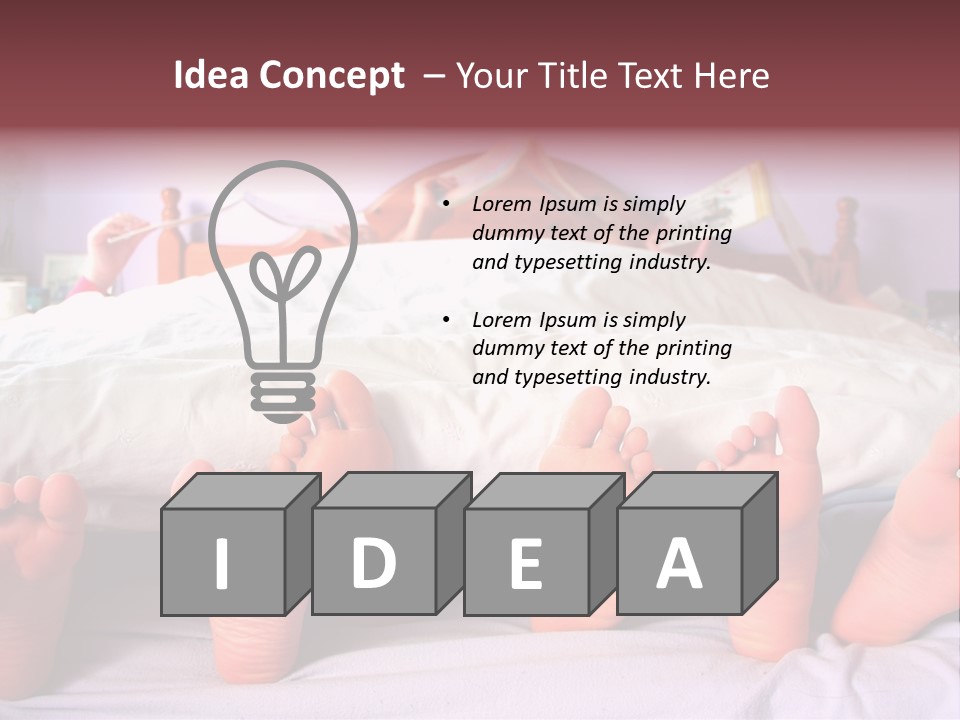 Sunday Morning, A Family Reading In Bed PowerPoint Template
