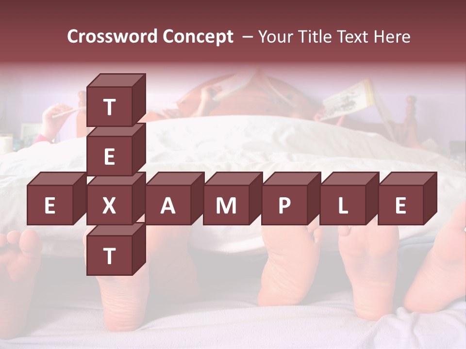 Sunday Morning, A Family Reading In Bed PowerPoint Template