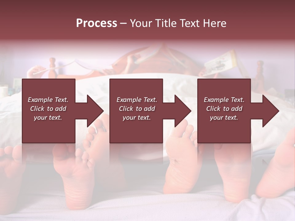 Sunday Morning, A Family Reading In Bed PowerPoint Template