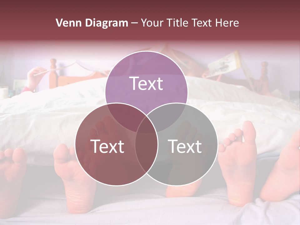 Sunday Morning, A Family Reading In Bed PowerPoint Template