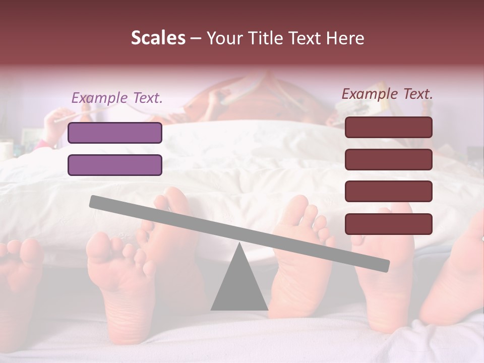 Sunday Morning, A Family Reading In Bed PowerPoint Template