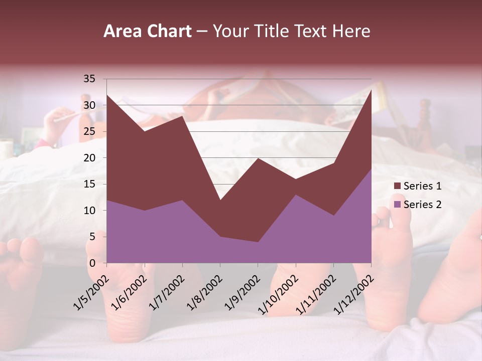 Sunday Morning, A Family Reading In Bed PowerPoint Template
