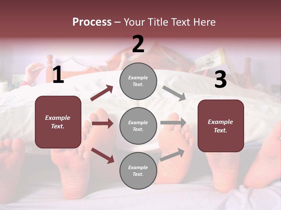 Sunday Morning, A Family Reading In Bed PowerPoint Template