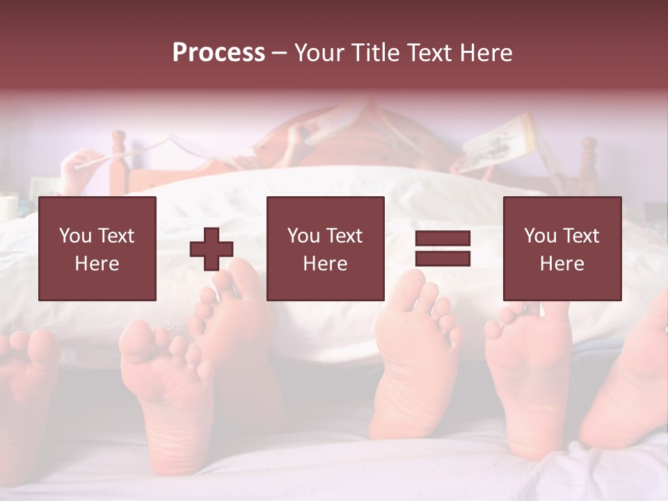 Sunday Morning, A Family Reading In Bed PowerPoint Template