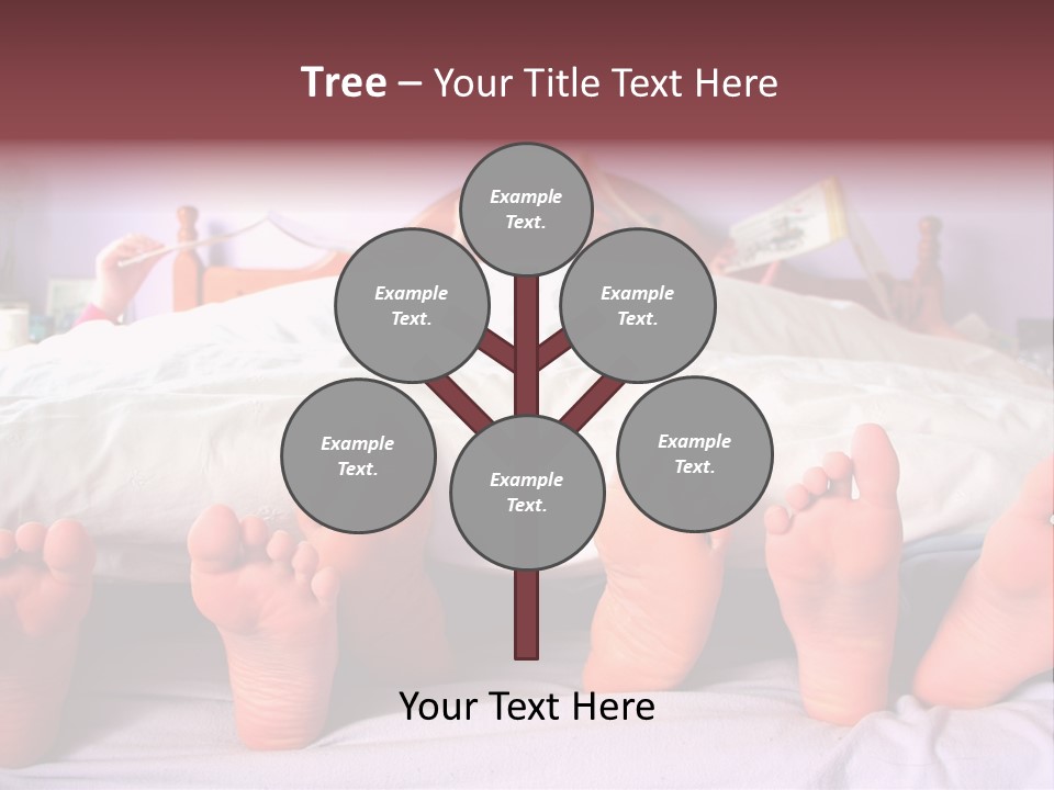 Sunday Morning, A Family Reading In Bed PowerPoint Template