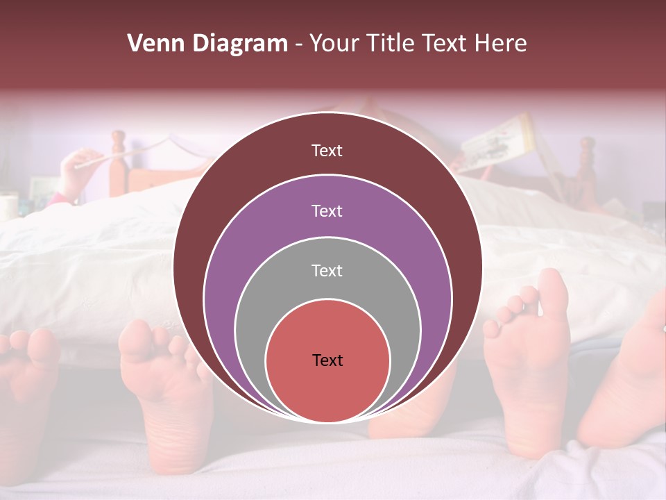 Sunday Morning, A Family Reading In Bed PowerPoint Template
