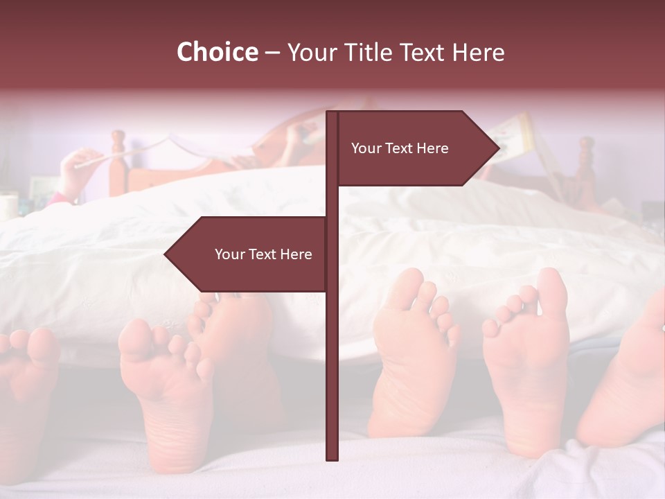 Sunday Morning, A Family Reading In Bed PowerPoint Template