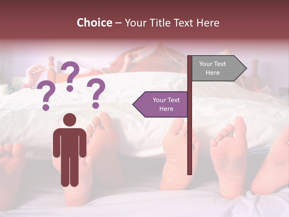 Sunday Morning, A Family Reading In Bed PowerPoint Template