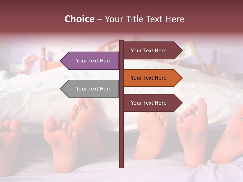 Sunday Morning, A Family Reading In Bed PowerPoint Template