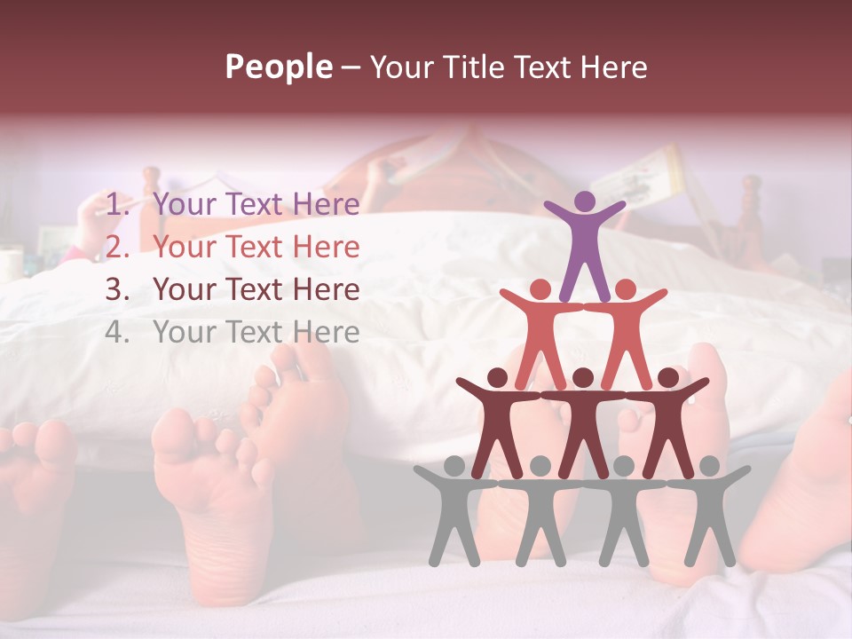 Sunday Morning, A Family Reading In Bed PowerPoint Template