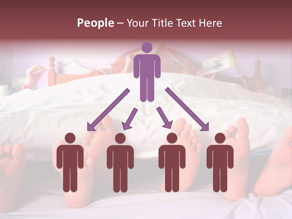 Sunday Morning, A Family Reading In Bed PowerPoint Template