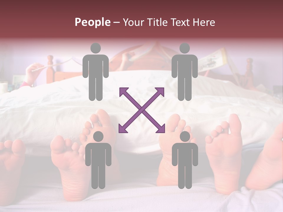 Sunday Morning, A Family Reading In Bed PowerPoint Template