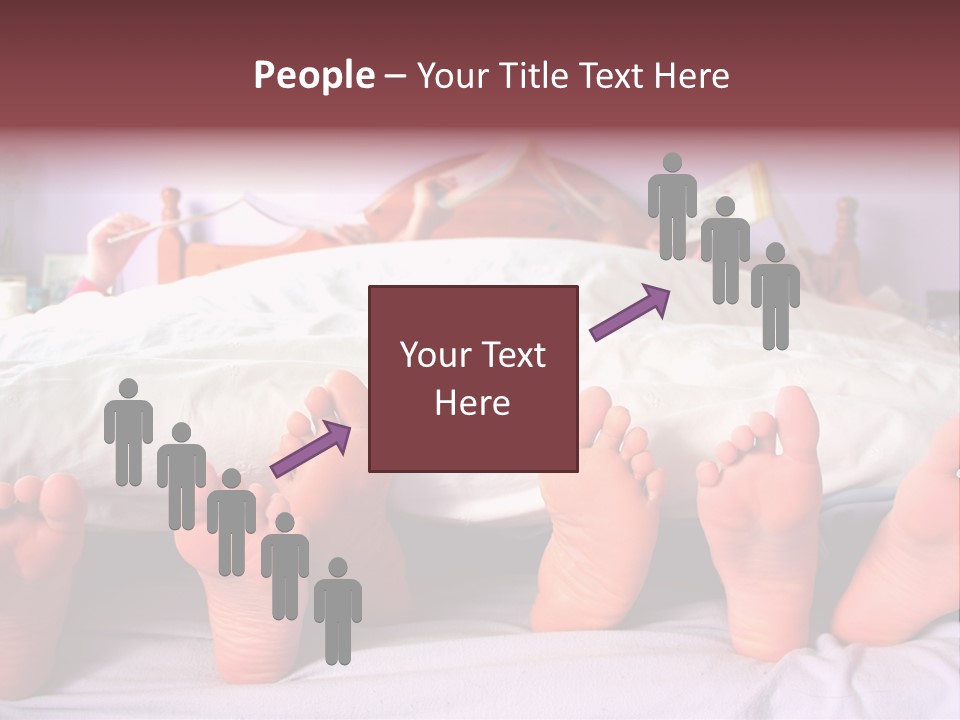 Sunday Morning, A Family Reading In Bed PowerPoint Template