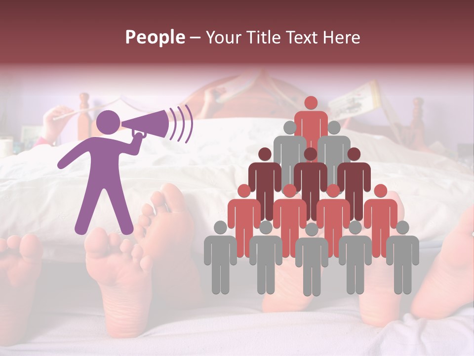 Sunday Morning, A Family Reading In Bed PowerPoint Template