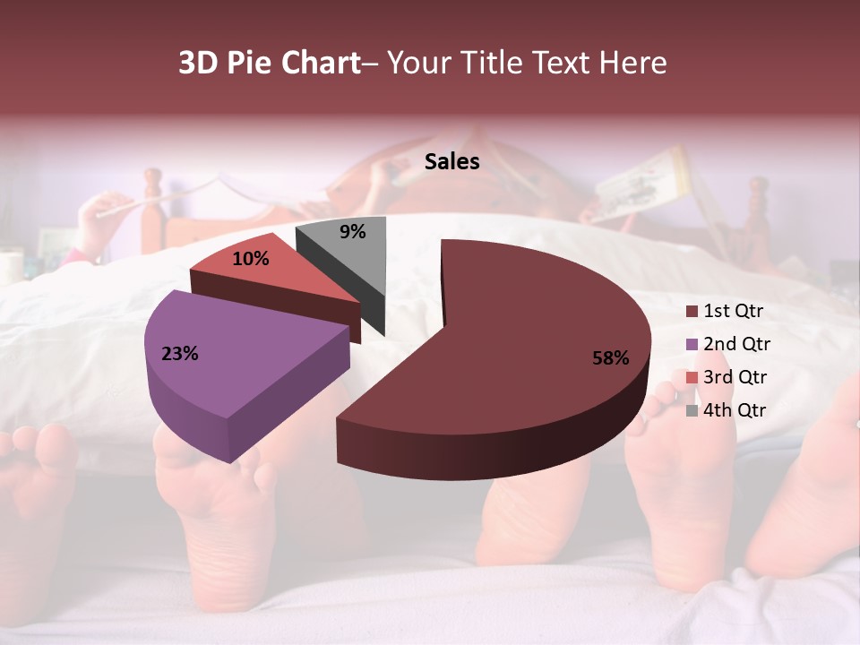 Sunday Morning, A Family Reading In Bed PowerPoint Template