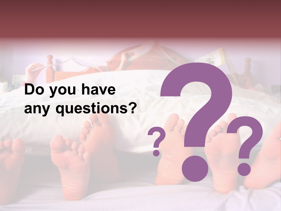 Sunday Morning, A Family Reading In Bed PowerPoint Template