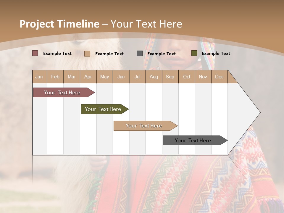 Peruvian Boy In Traditional Dress With Lama At Ancient Ruins In Cusco, Peru. PowerPoint Template