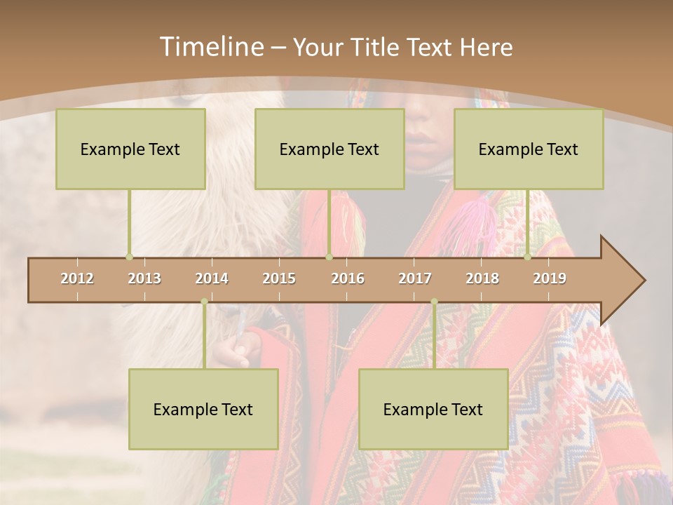 Peruvian Boy In Traditional Dress With Lama At Ancient Ruins In Cusco, Peru. PowerPoint Template