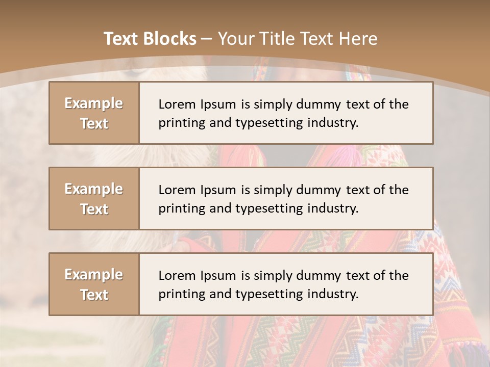 Peruvian Boy In Traditional Dress With Lama At Ancient Ruins In Cusco, Peru. PowerPoint Template