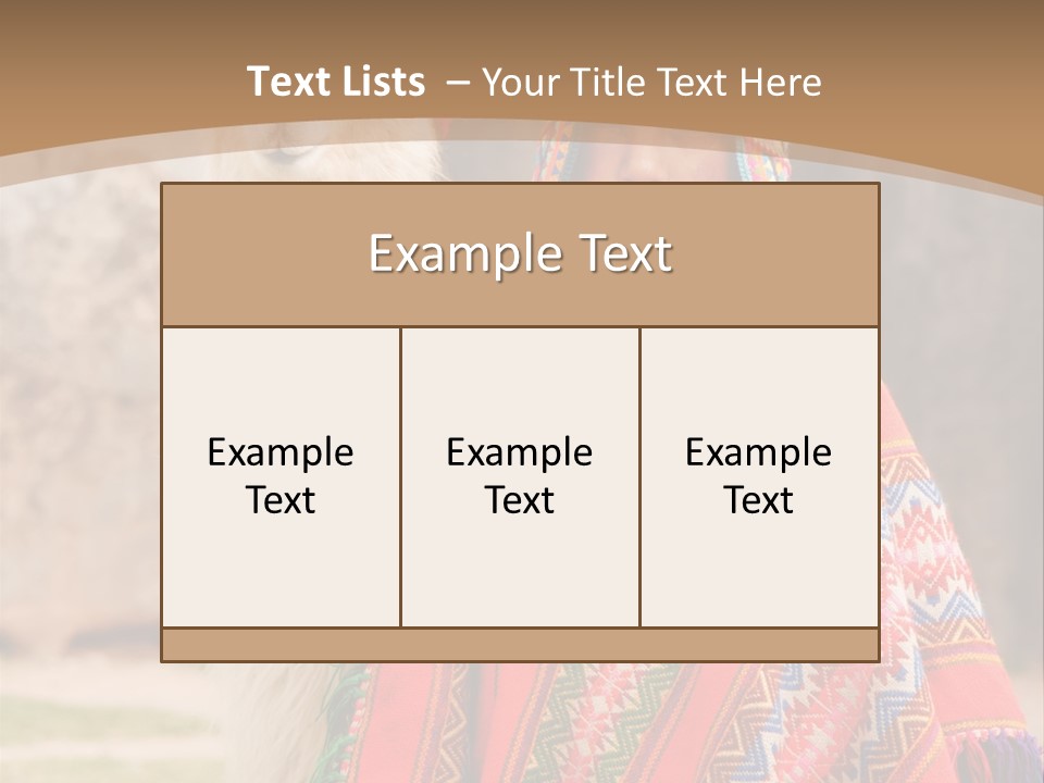 Peruvian Boy In Traditional Dress With Lama At Ancient Ruins In Cusco, Peru. PowerPoint Template