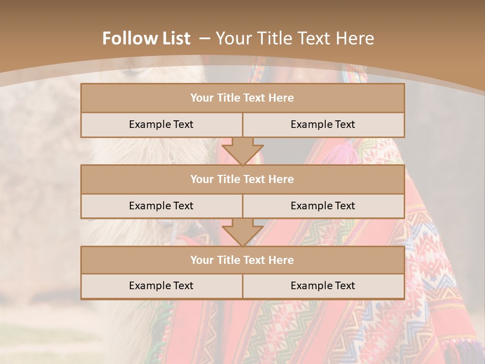 Peruvian Boy In Traditional Dress With Lama At Ancient Ruins In Cusco, Peru. PowerPoint Template