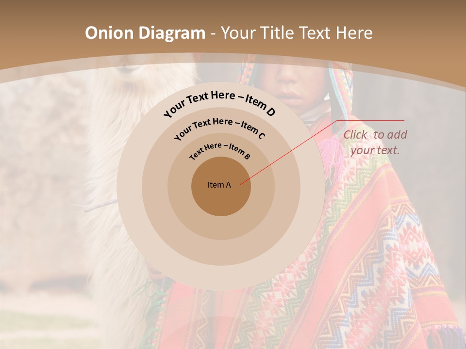 Peruvian Boy In Traditional Dress With Lama At Ancient Ruins In Cusco, Peru. PowerPoint Template