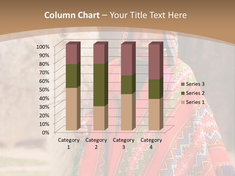 Peruvian Boy In Traditional Dress With Lama At Ancient Ruins In Cusco, Peru. PowerPoint Template