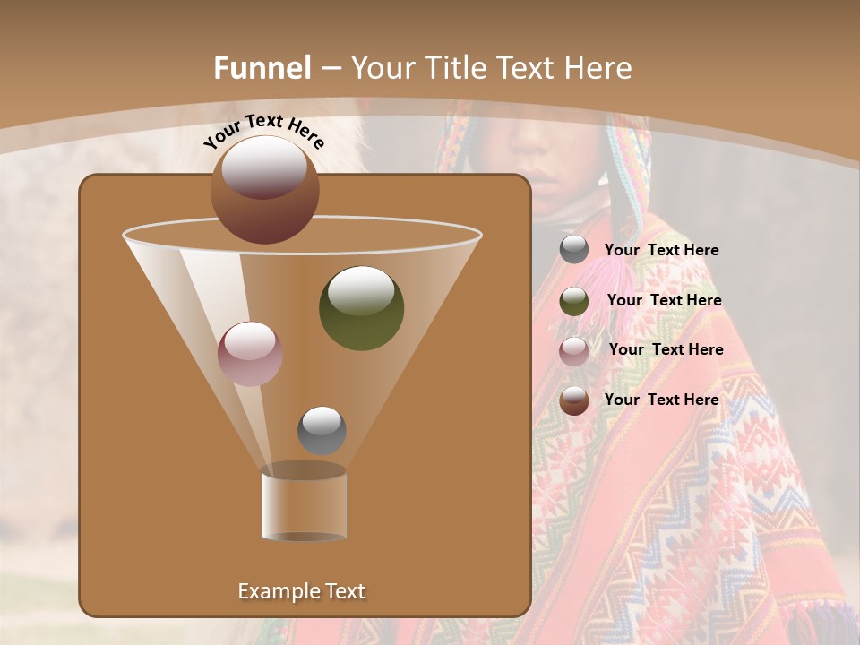 Peruvian Boy In Traditional Dress With Lama At Ancient Ruins In Cusco, Peru. PowerPoint Template