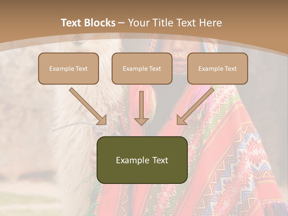 Peruvian Boy In Traditional Dress With Lama At Ancient Ruins In Cusco, Peru. PowerPoint Template