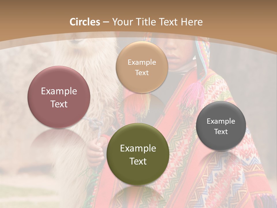 Peruvian Boy In Traditional Dress With Lama At Ancient Ruins In Cusco, Peru. PowerPoint Template