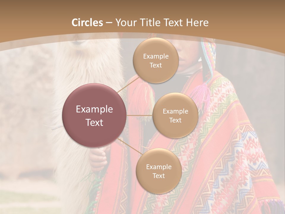 Peruvian Boy In Traditional Dress With Lama At Ancient Ruins In Cusco, Peru. PowerPoint Template