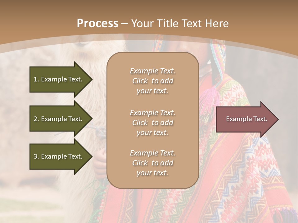 Peruvian Boy In Traditional Dress With Lama At Ancient Ruins In Cusco, Peru. PowerPoint Template