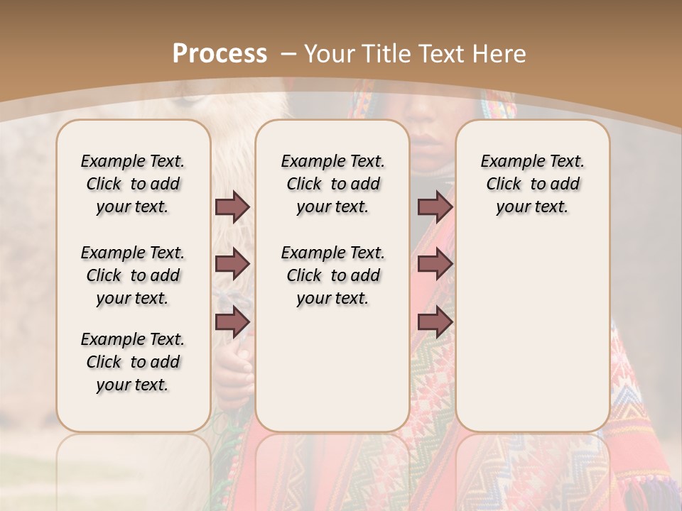 Peruvian Boy In Traditional Dress With Lama At Ancient Ruins In Cusco, Peru. PowerPoint Template