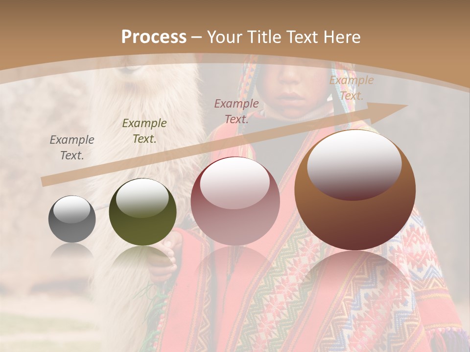 Peruvian Boy In Traditional Dress With Lama At Ancient Ruins In Cusco, Peru. PowerPoint Template