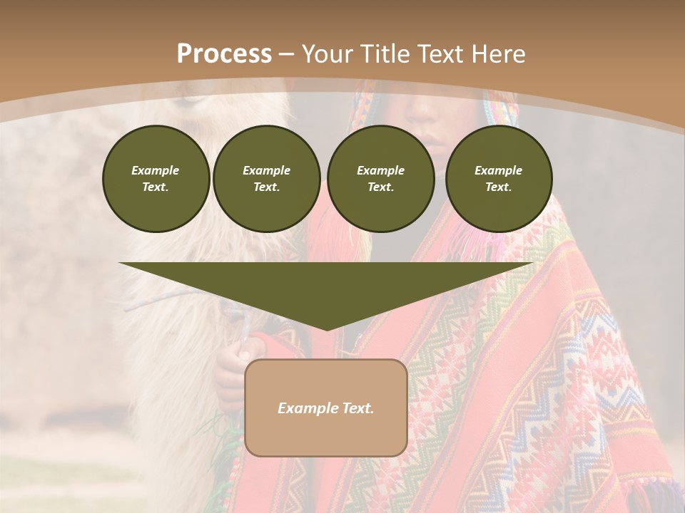 Peruvian Boy In Traditional Dress With Lama At Ancient Ruins In Cusco, Peru. PowerPoint Template