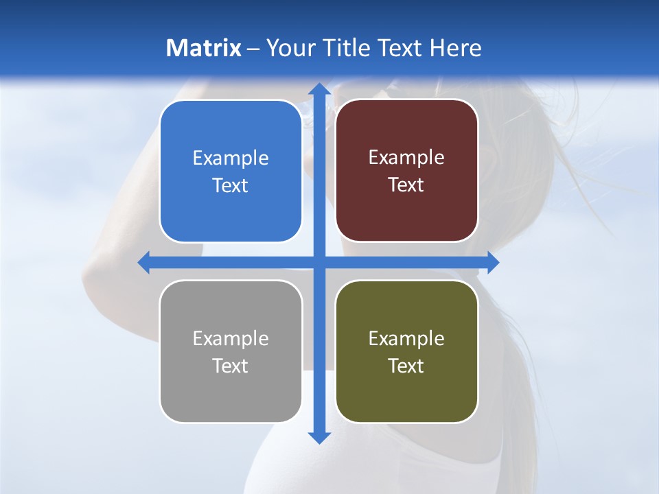 Caucasian Young  Woman Drinking Water On Beach. PowerPoint Template