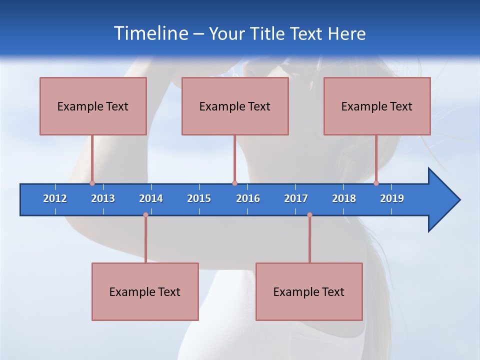 Caucasian Young  Woman Drinking Water On Beach. PowerPoint Template