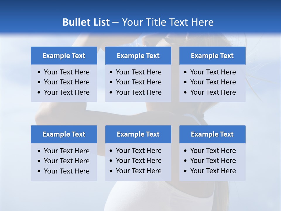 Caucasian Young  Woman Drinking Water On Beach. PowerPoint Template