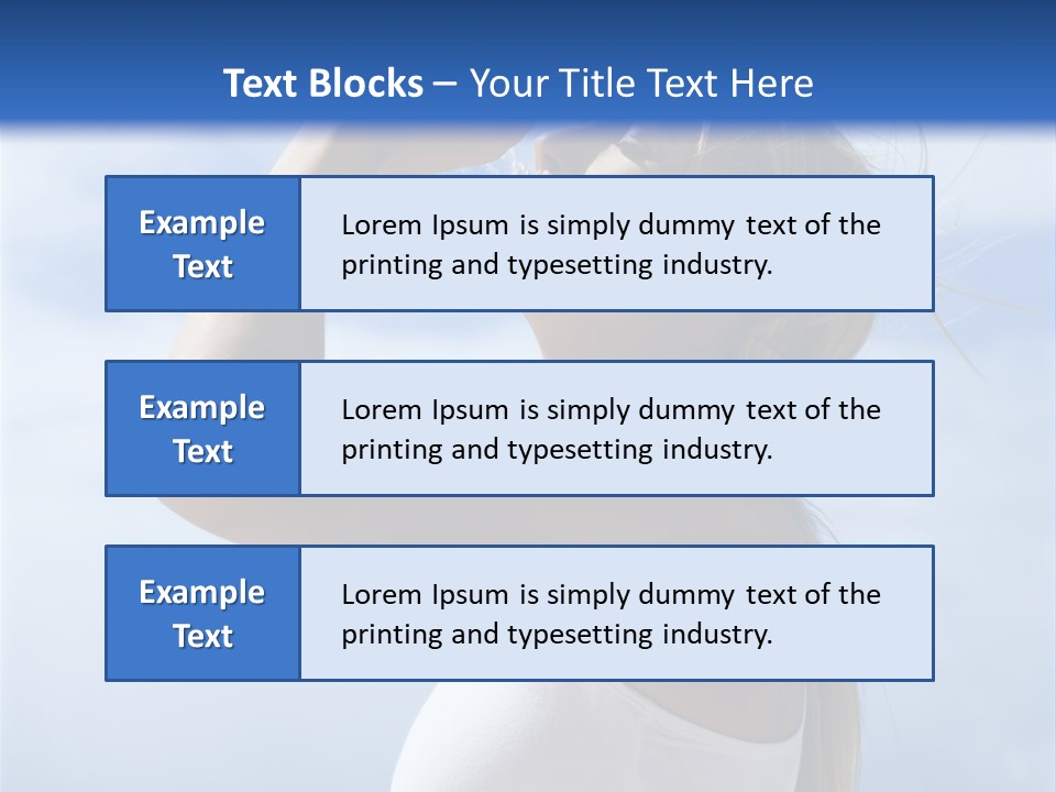 Caucasian Young  Woman Drinking Water On Beach. PowerPoint Template