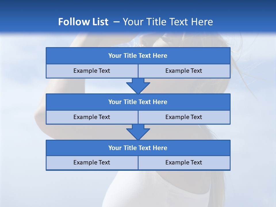 Caucasian Young  Woman Drinking Water On Beach. PowerPoint Template