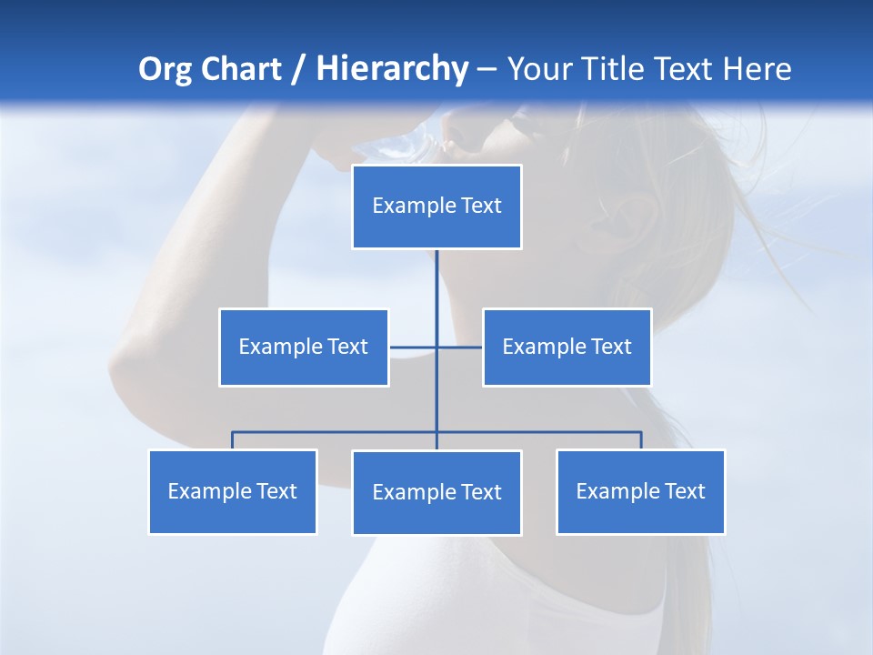 Caucasian Young  Woman Drinking Water On Beach. PowerPoint Template