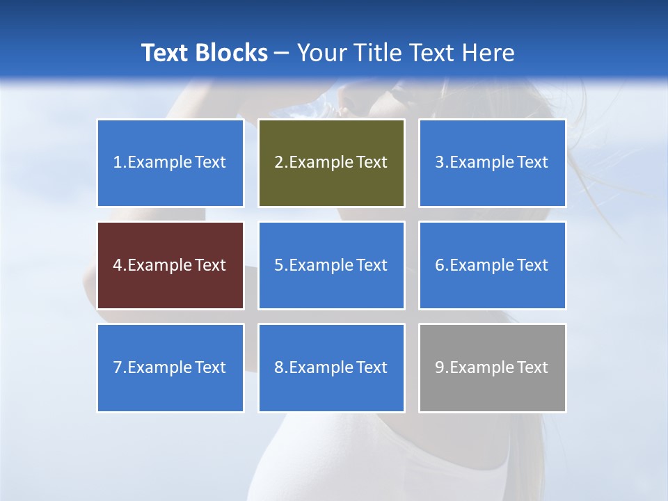 Caucasian Young  Woman Drinking Water On Beach. PowerPoint Template