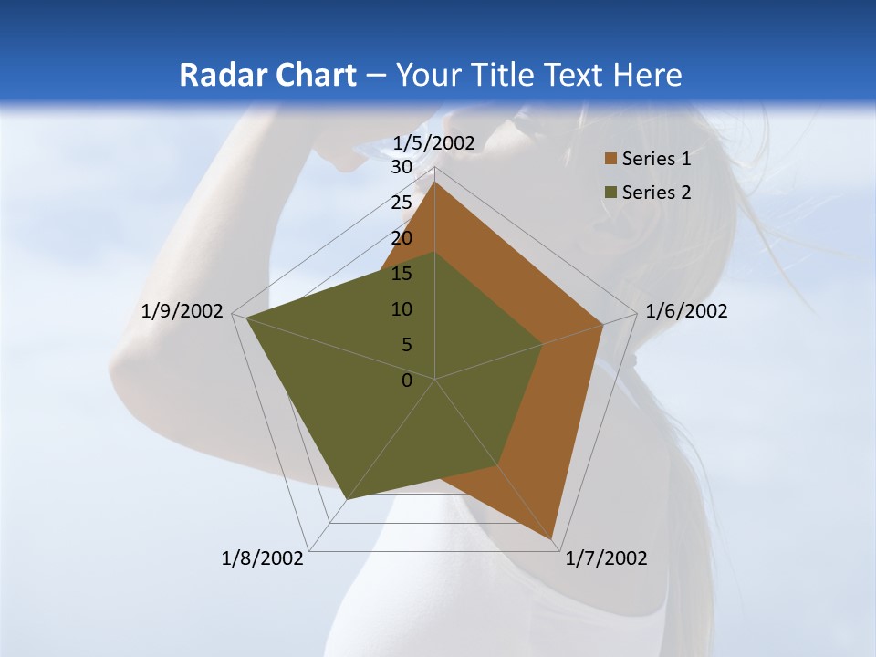 Caucasian Young  Woman Drinking Water On Beach. PowerPoint Template